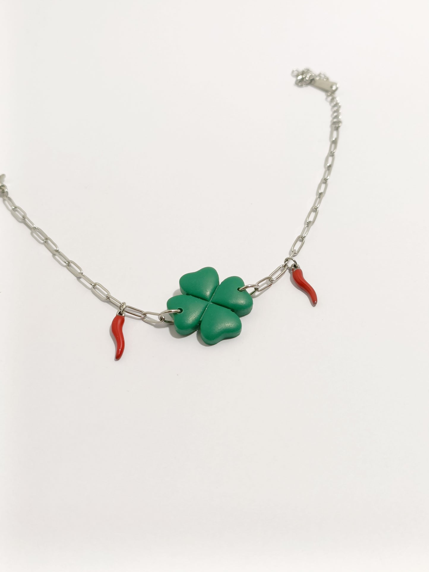 Bracciale quadrifoglio corno