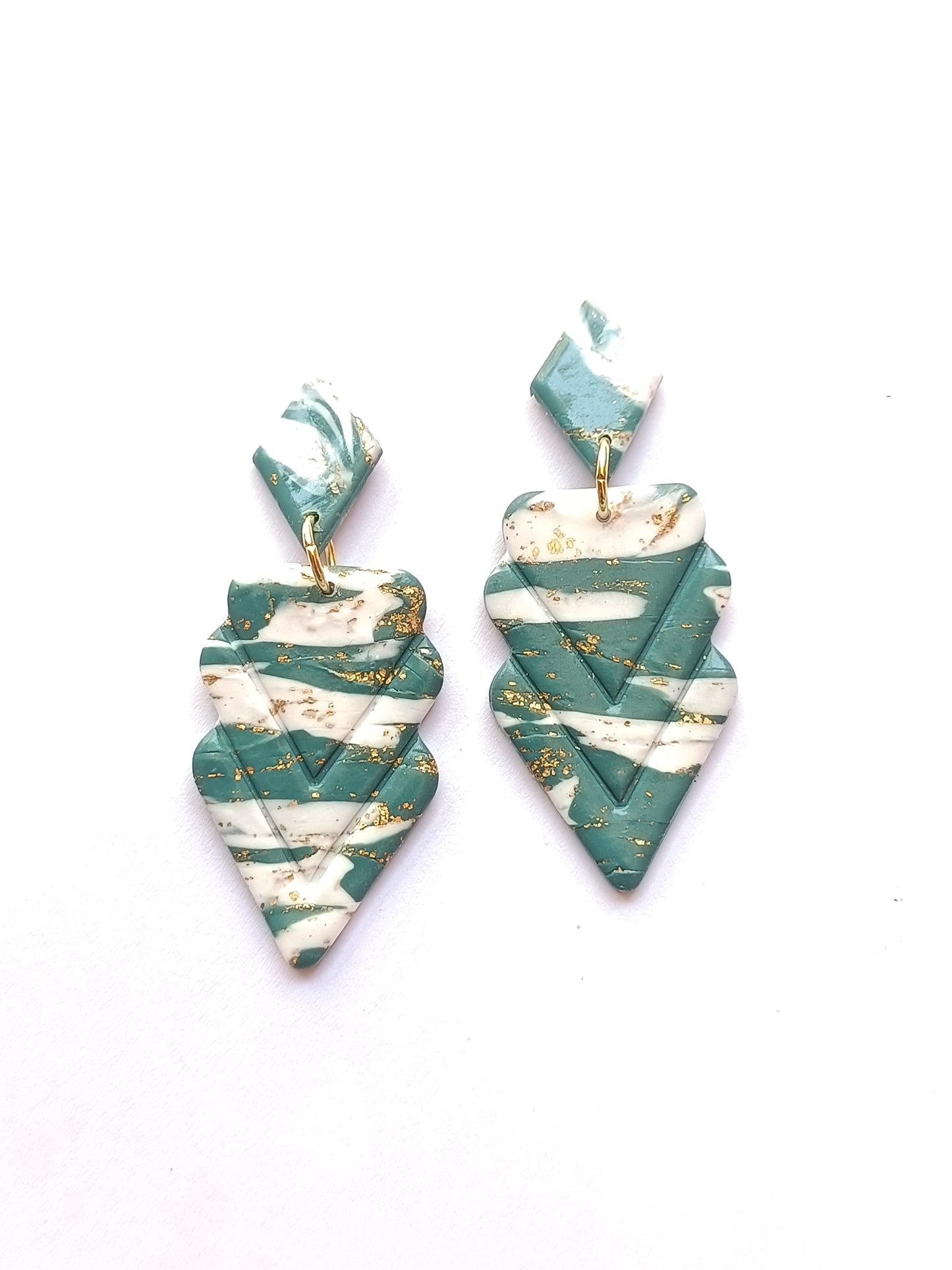 Pendente verde palude bianco oro