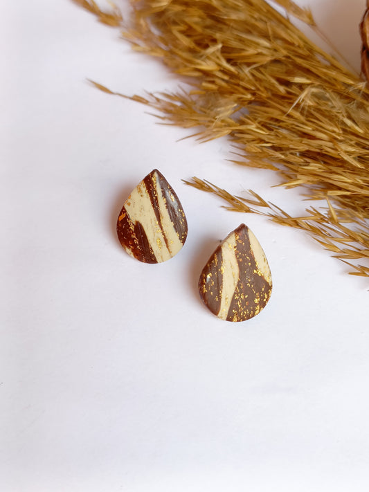 Goccia Marrone Beige Figlia oro