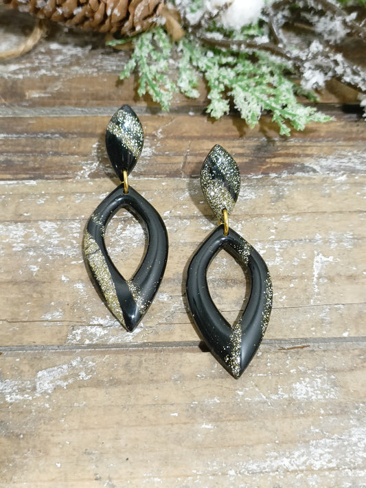 Pendente nero oro glitter