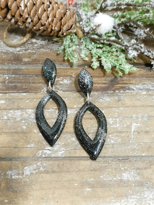 Pendente nero argento glitter