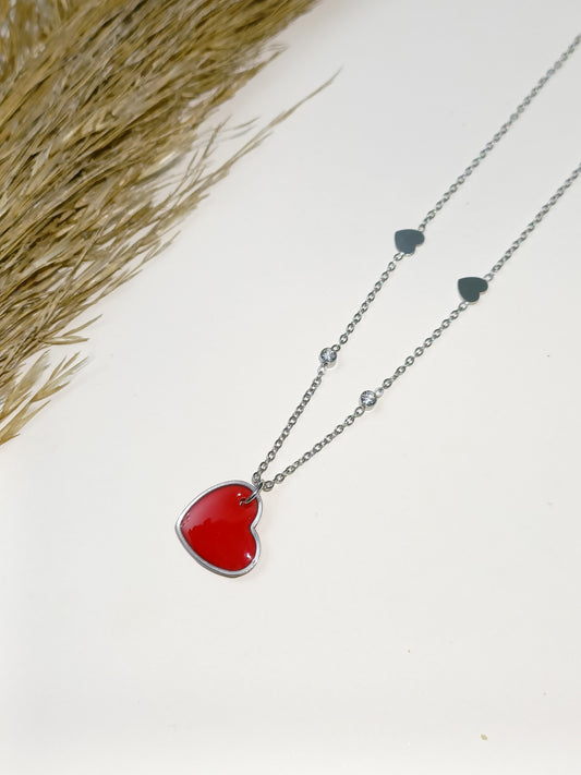 Collana cuore rosso