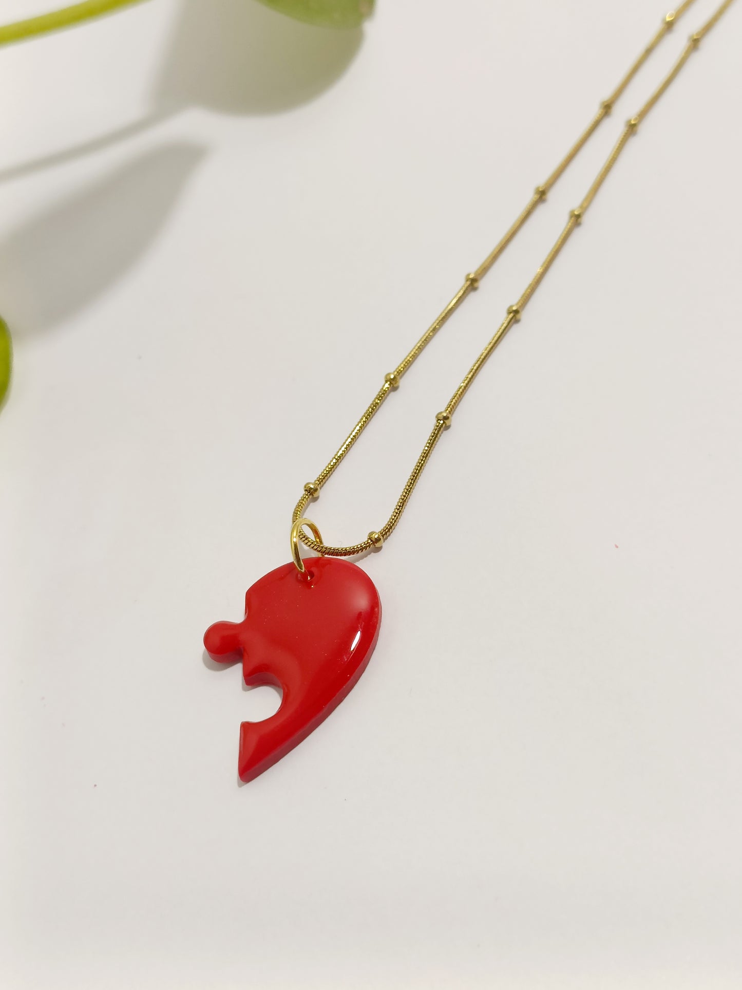Collana mezzo cuore rosso