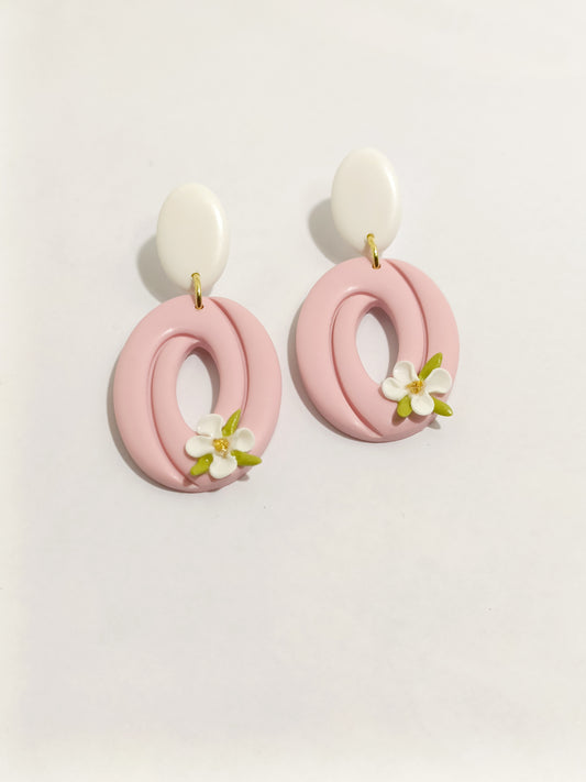 Pendente ovale rosa