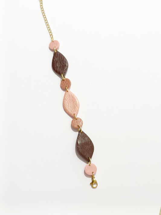 Bracciale marrone/rosa