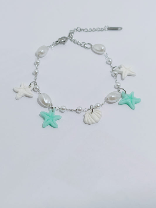 Bracciale perle,stella marina, conchiglia